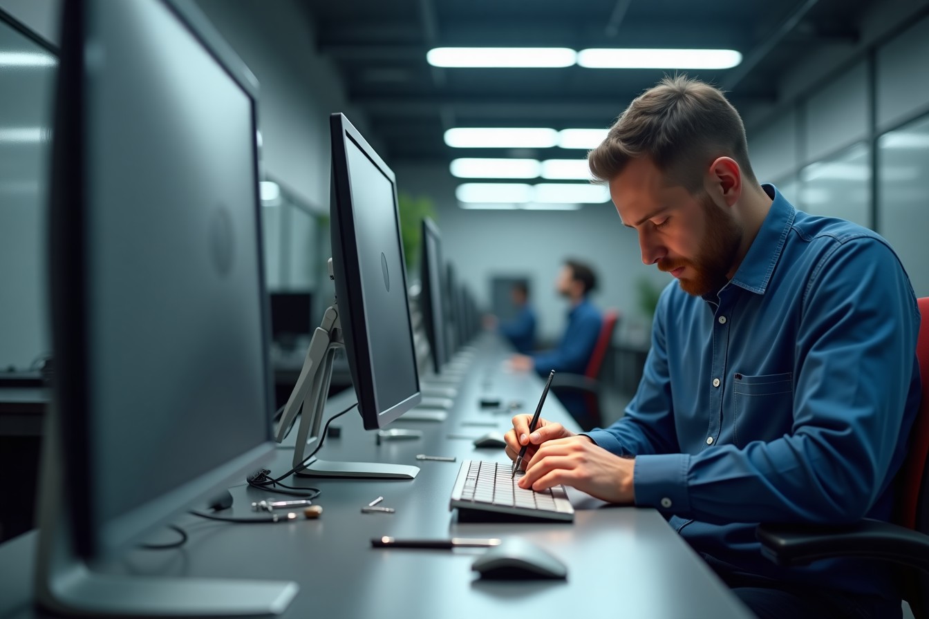 Premium all-in-one desktop repair technician at work in Sharjah