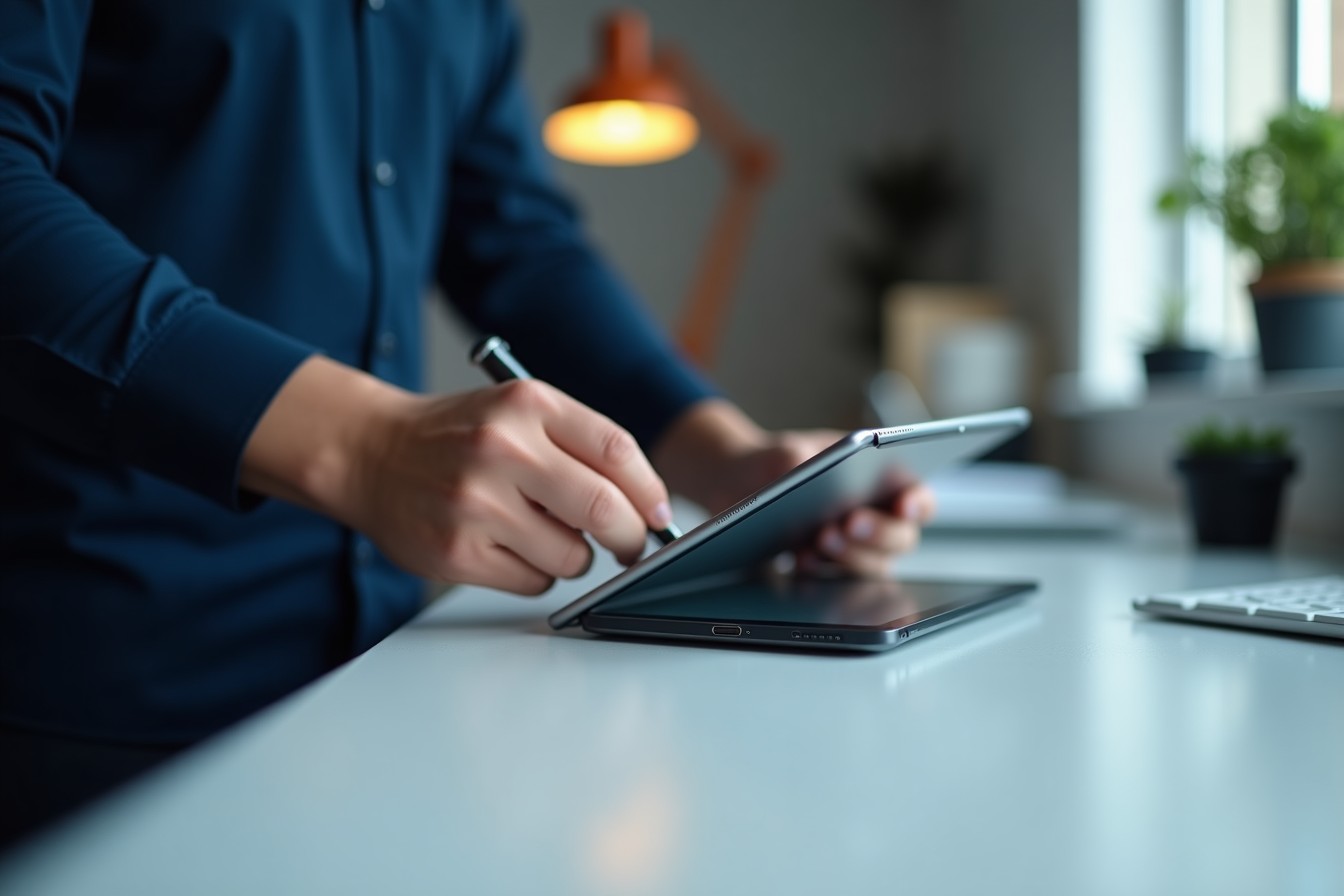 Premium tablet repair technician at work in Sharjah